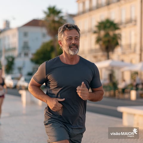 Imagem gerada com IA- Homem de barba a fazer jogging
